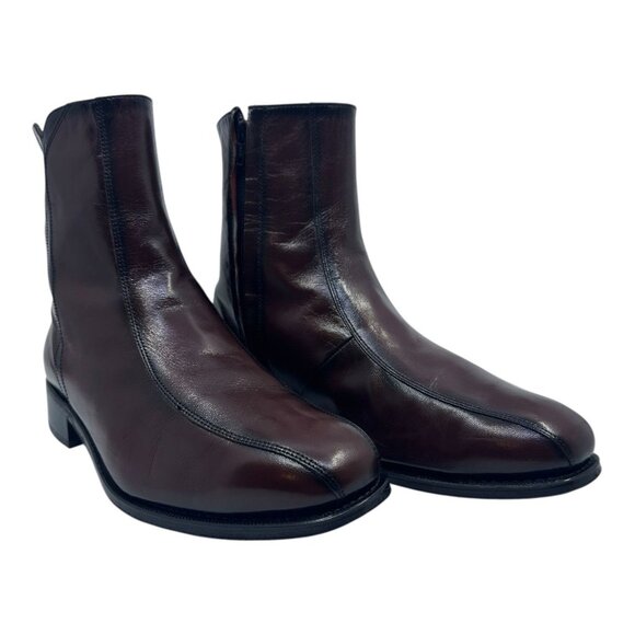 Vtg. Florsheim Men's Brown Leather Duke Ankle Zip Up Boots Size 10EEE 11087 05 - Picture 1 of 13